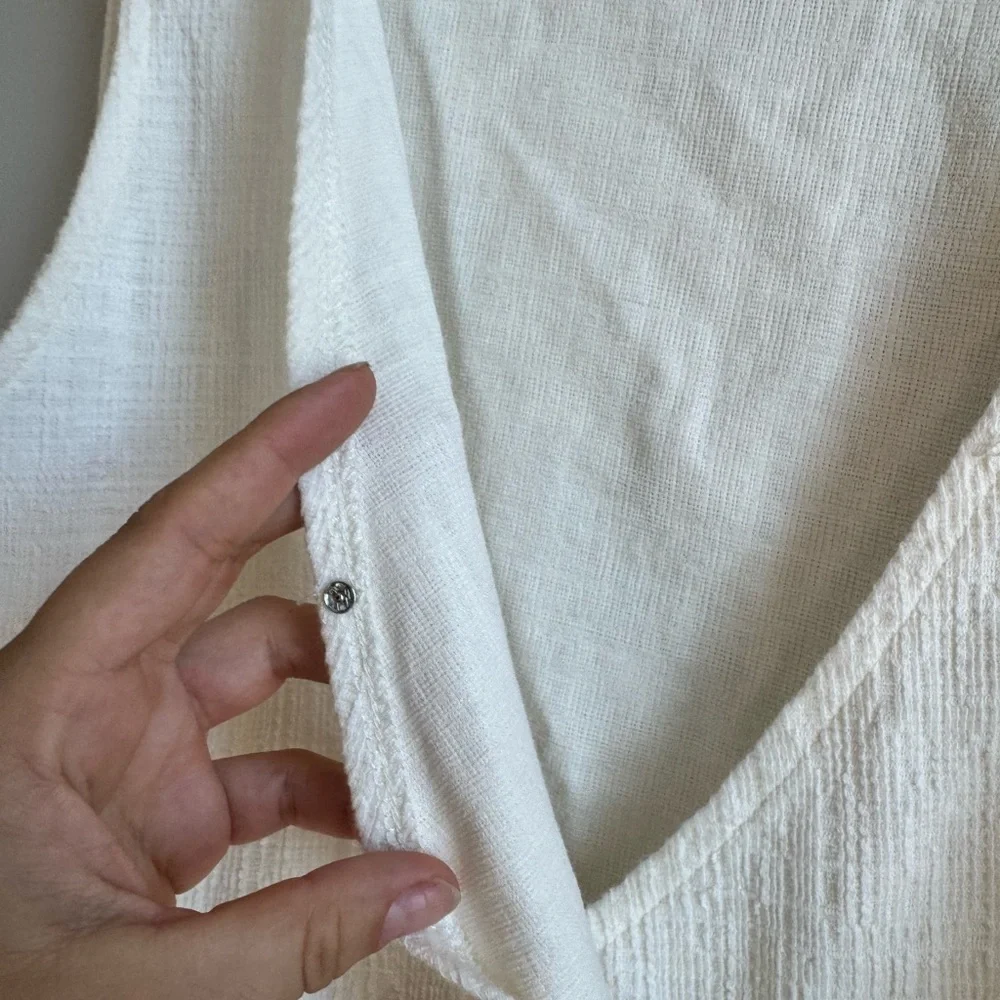 Madewell Wrap Vest Cottagecore Coastal Boho Tie Top L Clean Girl Summer - Picture 2 of 6